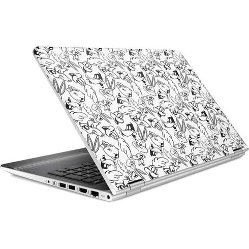 Looney Tunes Looney Squad Black and White Grid HP Pavilion Skin